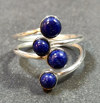 Ställbara Silverringar med 4 små Cabochon