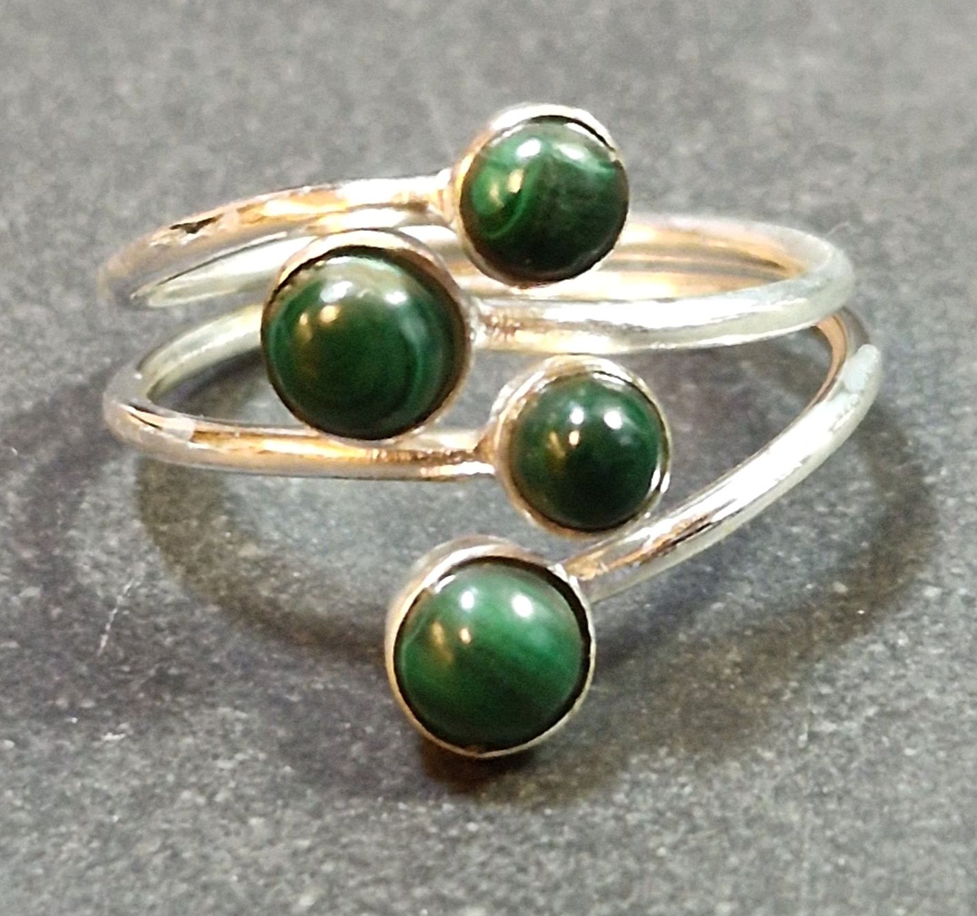 Ställbara Silverringar med 4 små Cabochon - 3