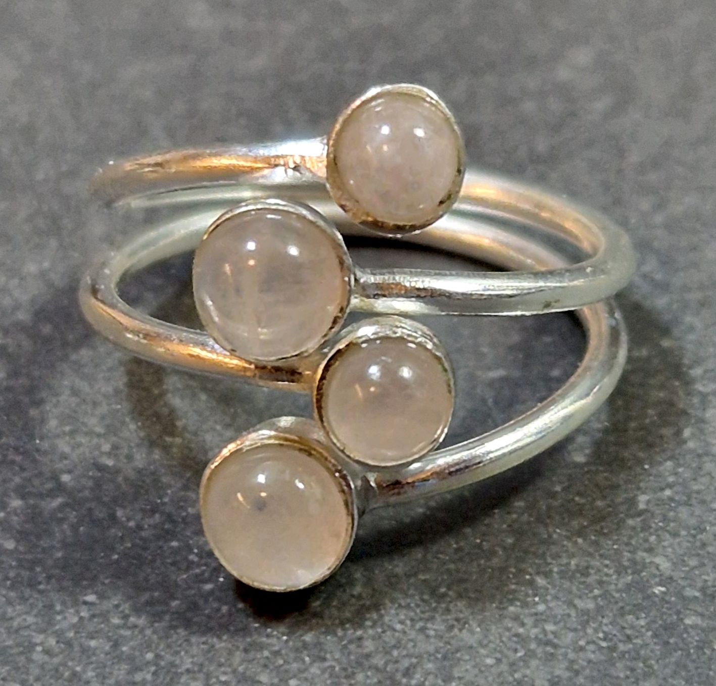 Ställbara Silverringar med 4 små Cabochon - 6
