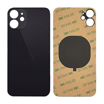 iPhone 12 Mini Baksida Glas med Självhäftande tejp - Svart