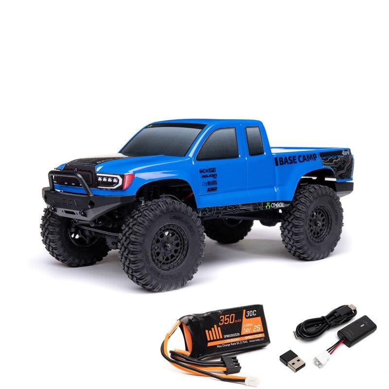 Axial 1/24 SCX24 Base Camp 4WD Rock Crawler Brshed RTR with Bttry & Chrgr, Blue - 2
