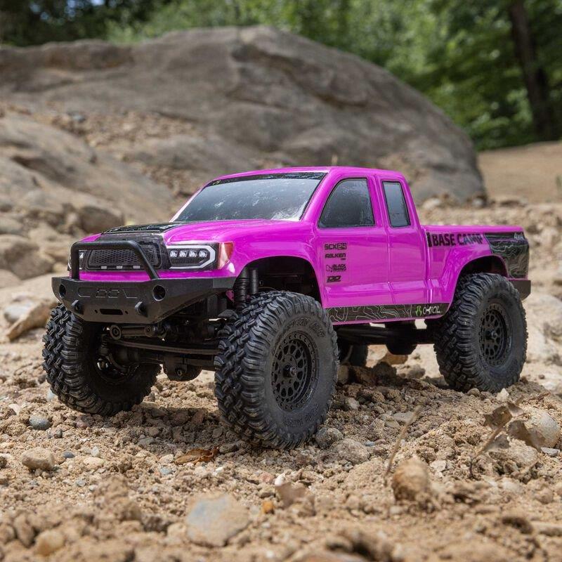 Axial 1/24 SCX24 Base Camp 4WD Rock Crawler Brshed RTR with Bttry & Chrgr, Pink - 3