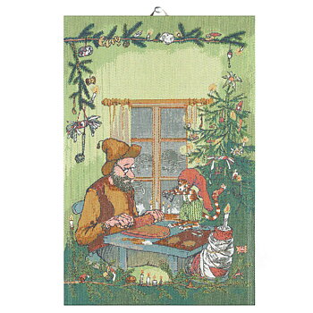 Pettson & Findus Kökshandduk - Julpyssel (Ekelund Linneväveri)