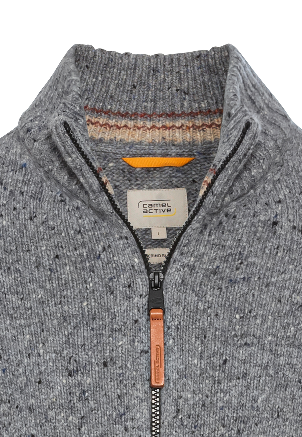 Cardigan med dragkedja, grå från camel active,  - 4