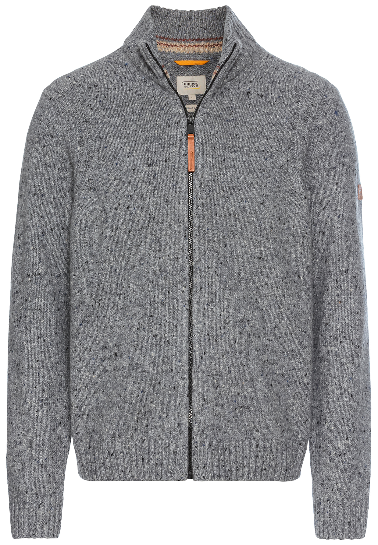 Cardigan med dragkedja, grå från camel active,  - 3