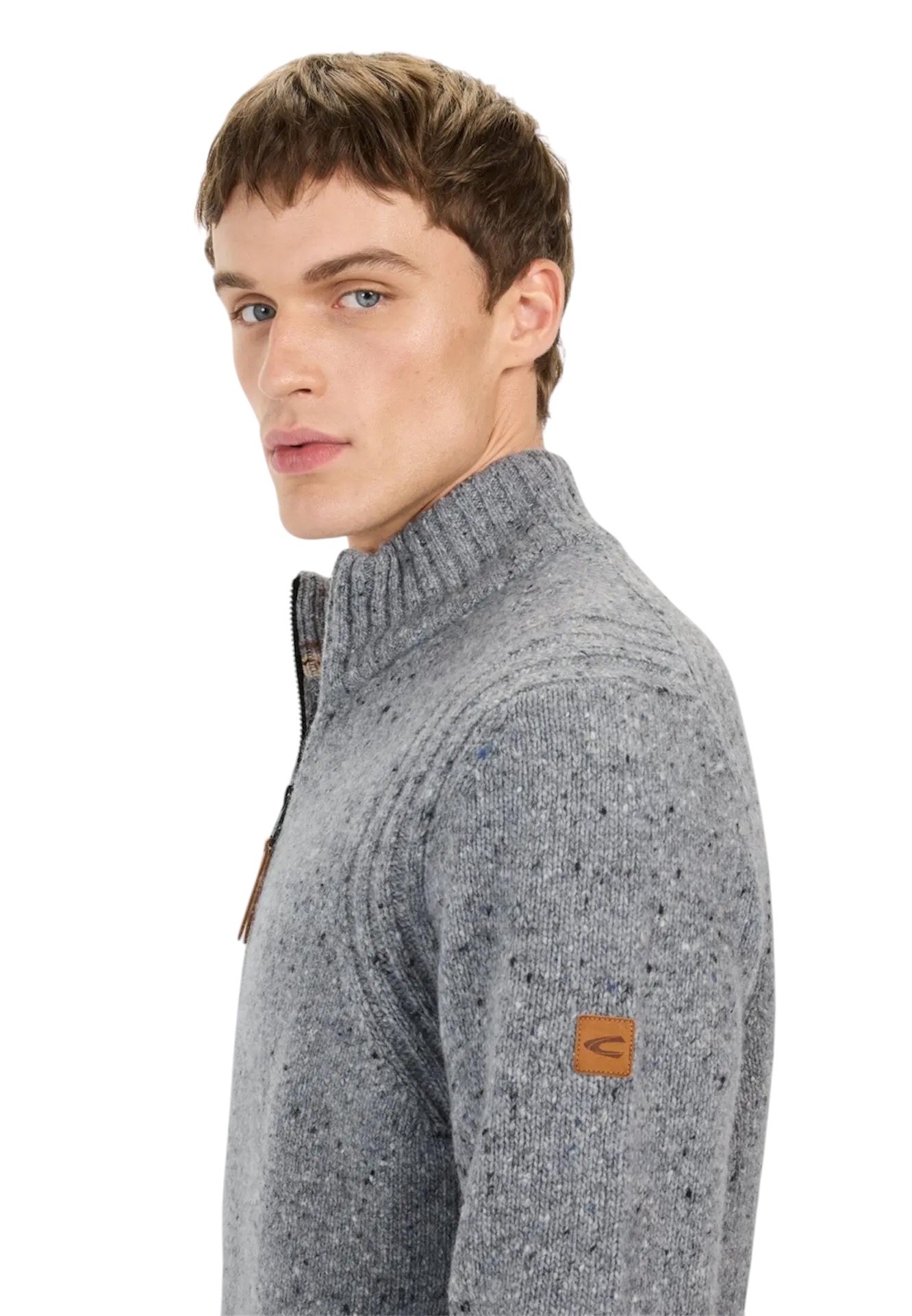 Cardigan med dragkedja, grå från camel active,  - 2