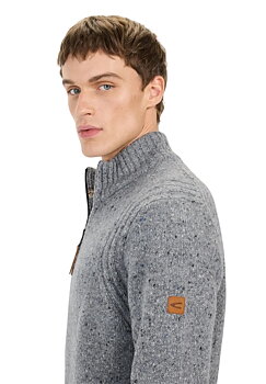 Cardigan med dragkedja, grå från camel active, 