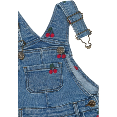 Nayla Short Denim Dungarees Light Blue Denim EMB - 2