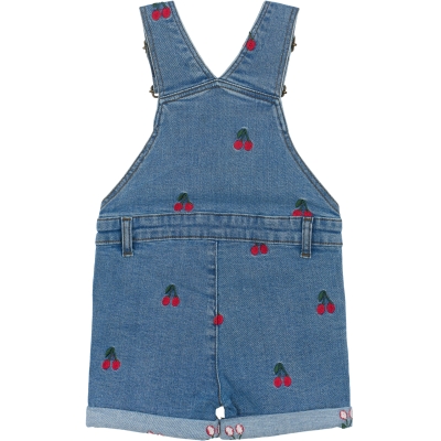Nayla Short Denim Dungarees Light Blue Denim EMB - 3