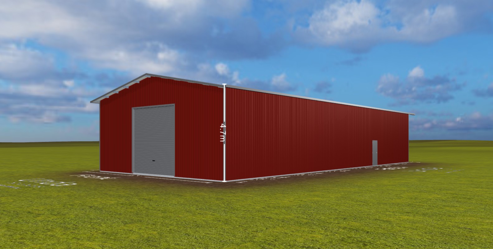 Teräsrunkoinen peltihalli 12 x 25 metriä