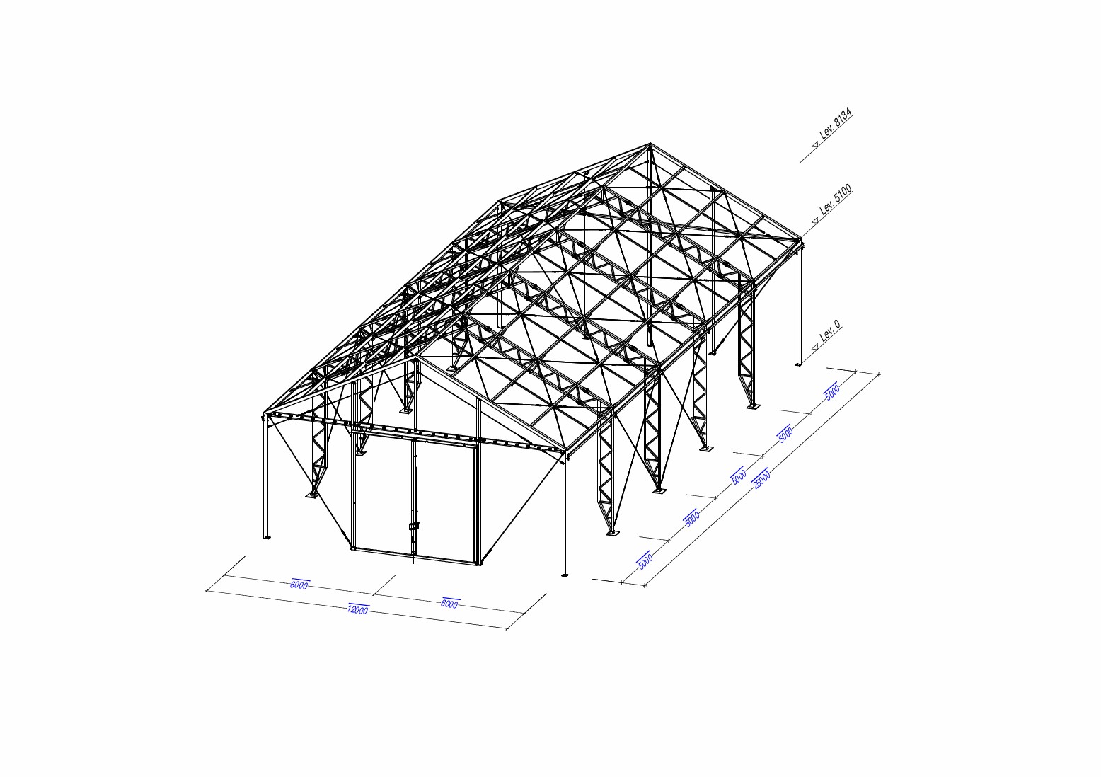 Teräsrunkoinen peltihalli 12 x 25 metriä - 3