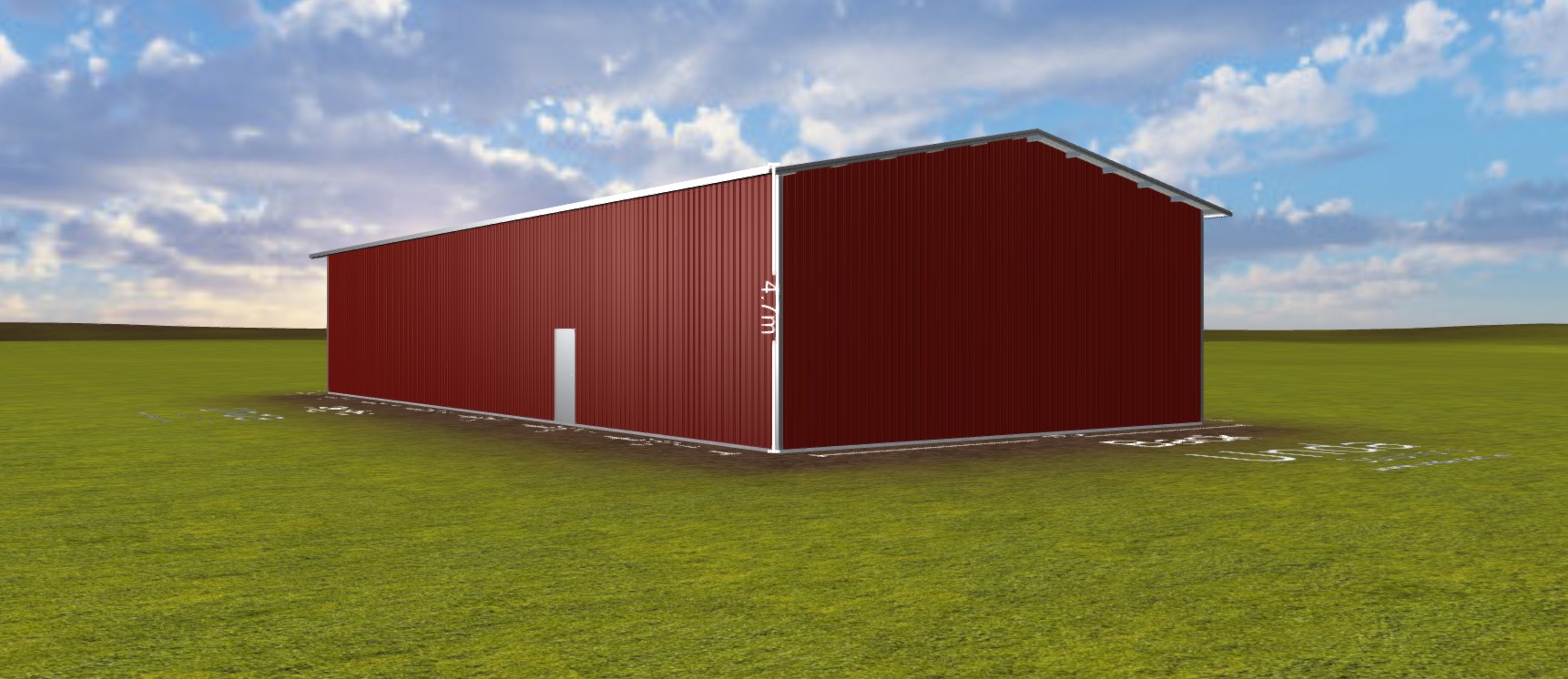 Teräsrunkoinen peltihalli 12 x 25 metriä - 2