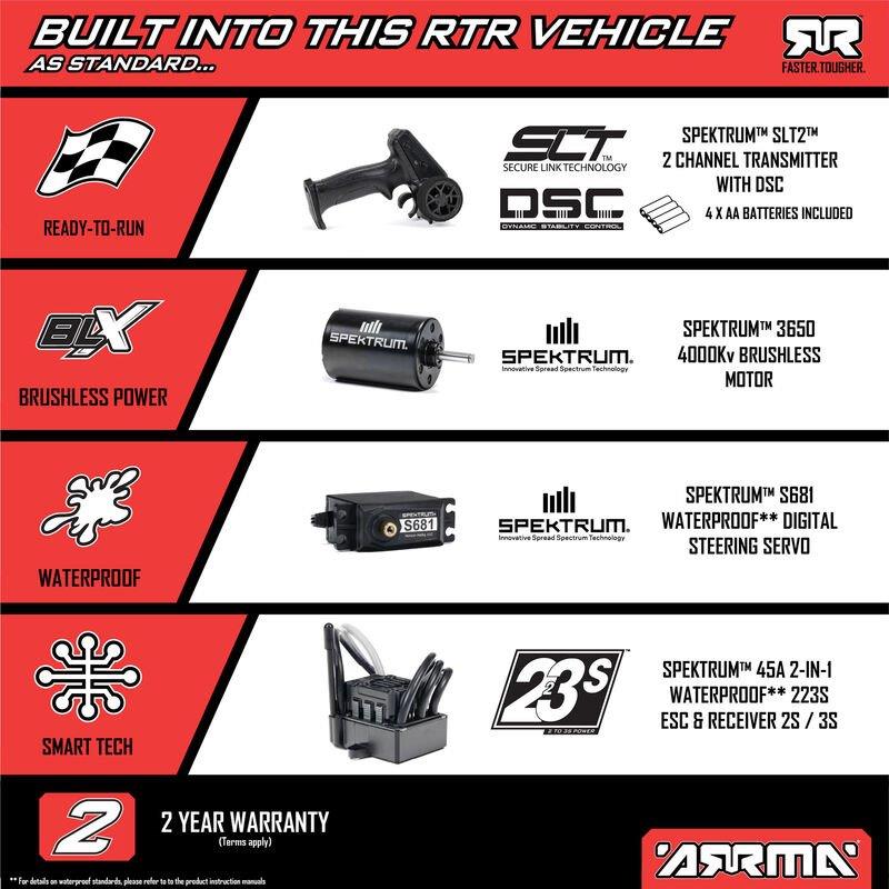 ARRMA 1/10 FURY 223S BLX Brushless 2WD Short Course Truck RTR with DSC, Green - 20
