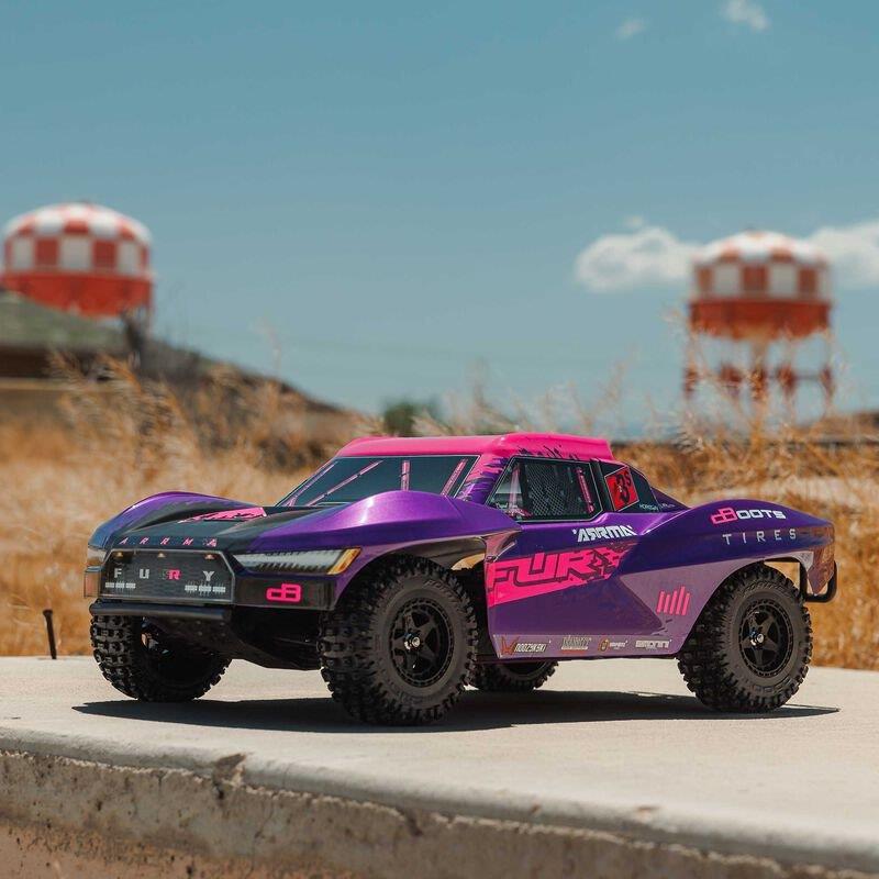 ARRMA 1/10 FURY 223S BLX Brushless 2WD Short Course Truck RTR with DSC, Purple - 5