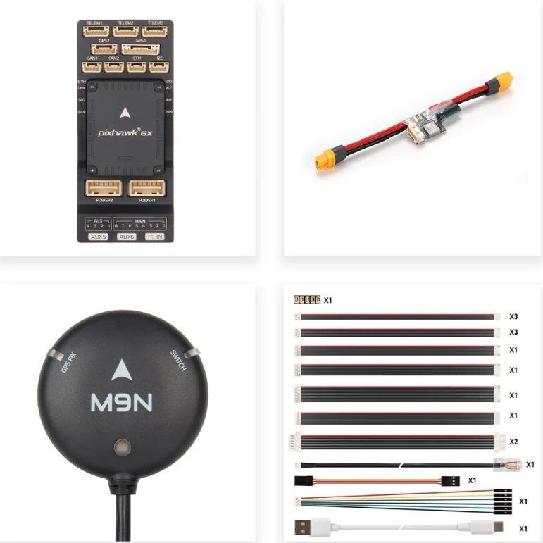 Pixhawk 6X (ICM-45686), M9N GPS, PM02D