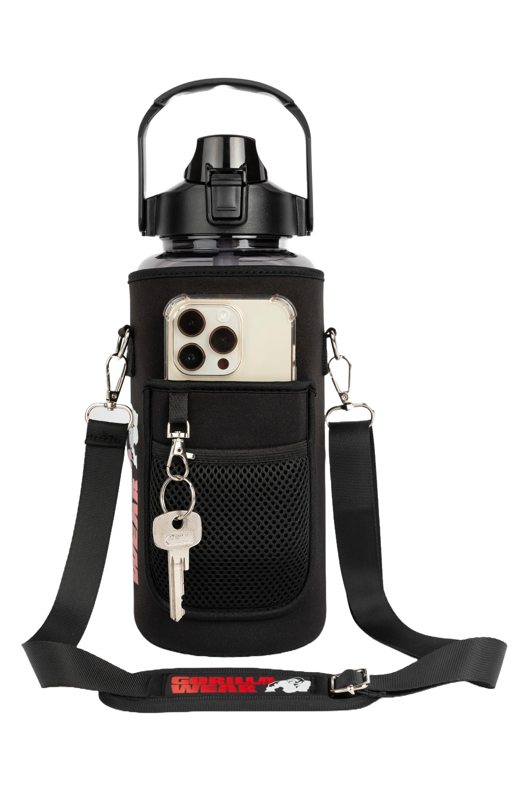 Water Bottle With Sleeve 2 L, black