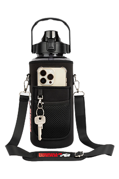 Water Bottle With Sleeve 2 L, black