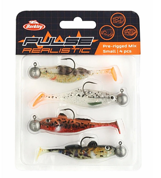 Berkley Pulse Realistic Pre-Rigged Mix Small (4-pack)