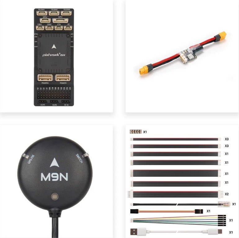 Pixhawk 6X v2B (ICM-45686), M9N GPS, PM02D