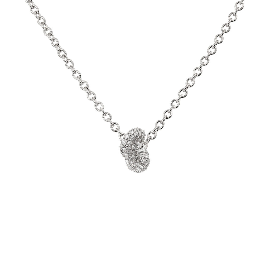 The Legacy Knot Weißgold-Halskette Mini Pavé - 3