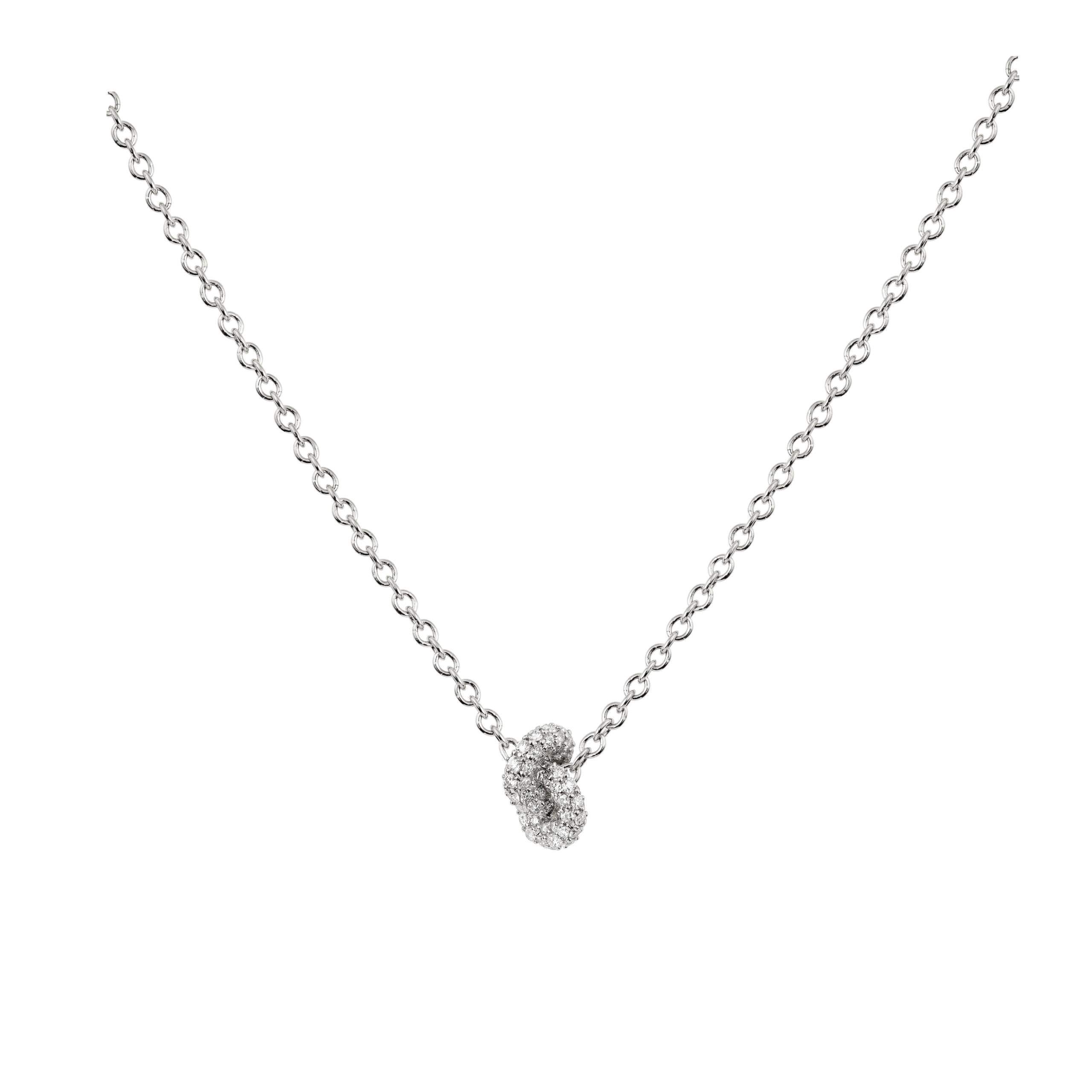 The Legacy Knot Weißgold-Halskette Mini Pavé