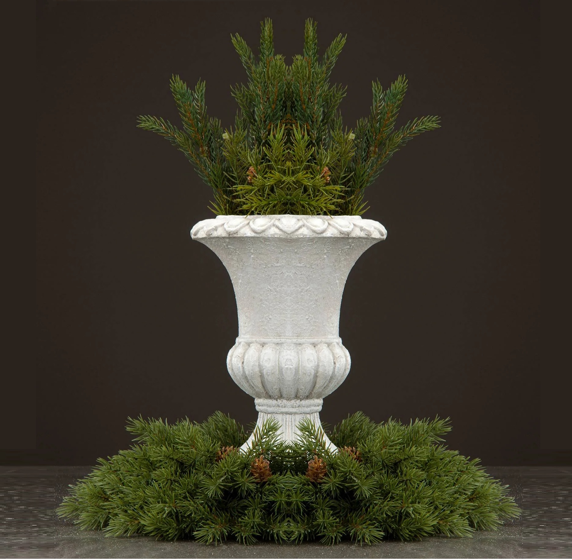Urna kruka pokal på fot shabby chic lantlig stil Gårdsromantik