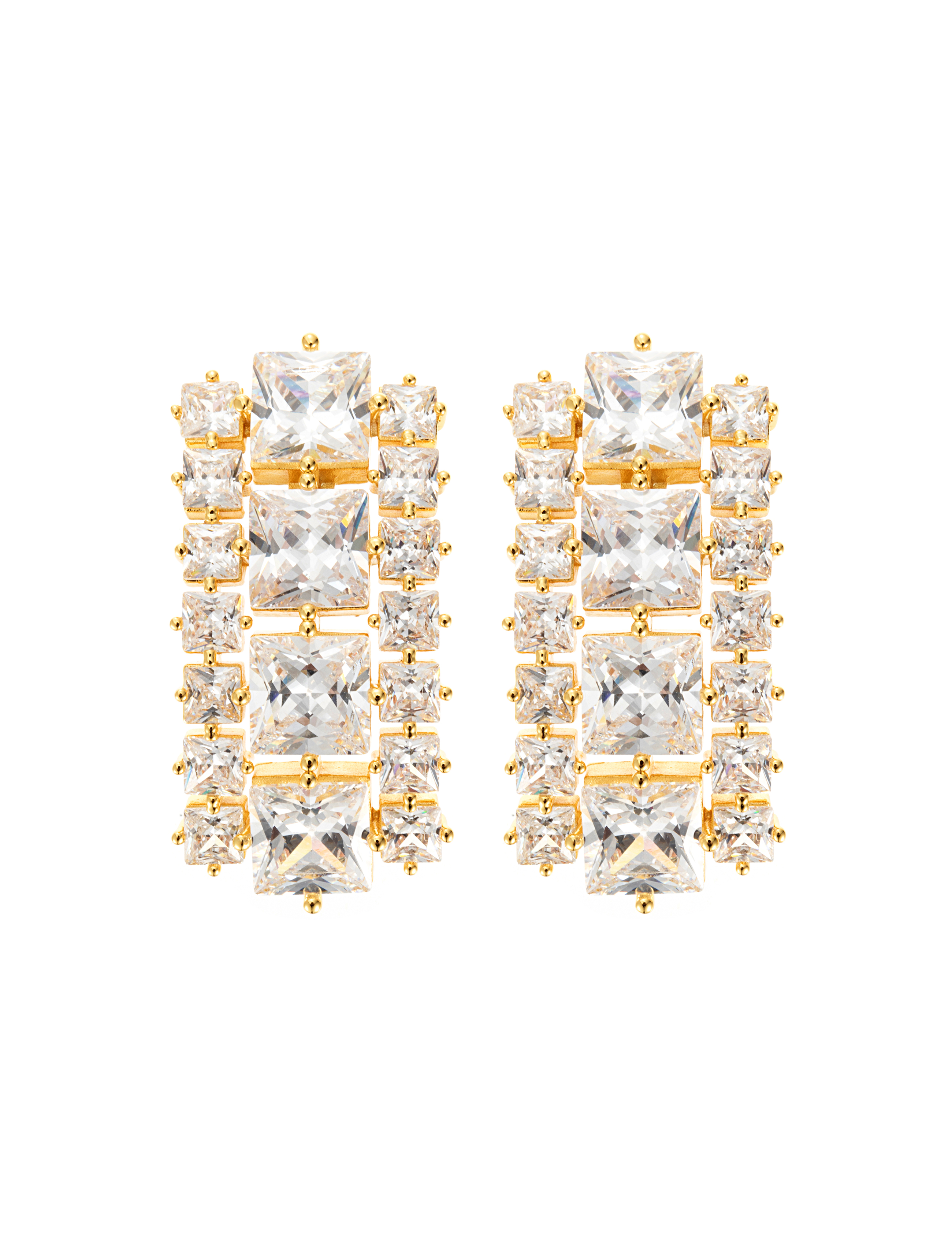 Sky Crystal Earring - Gold - By Jolima