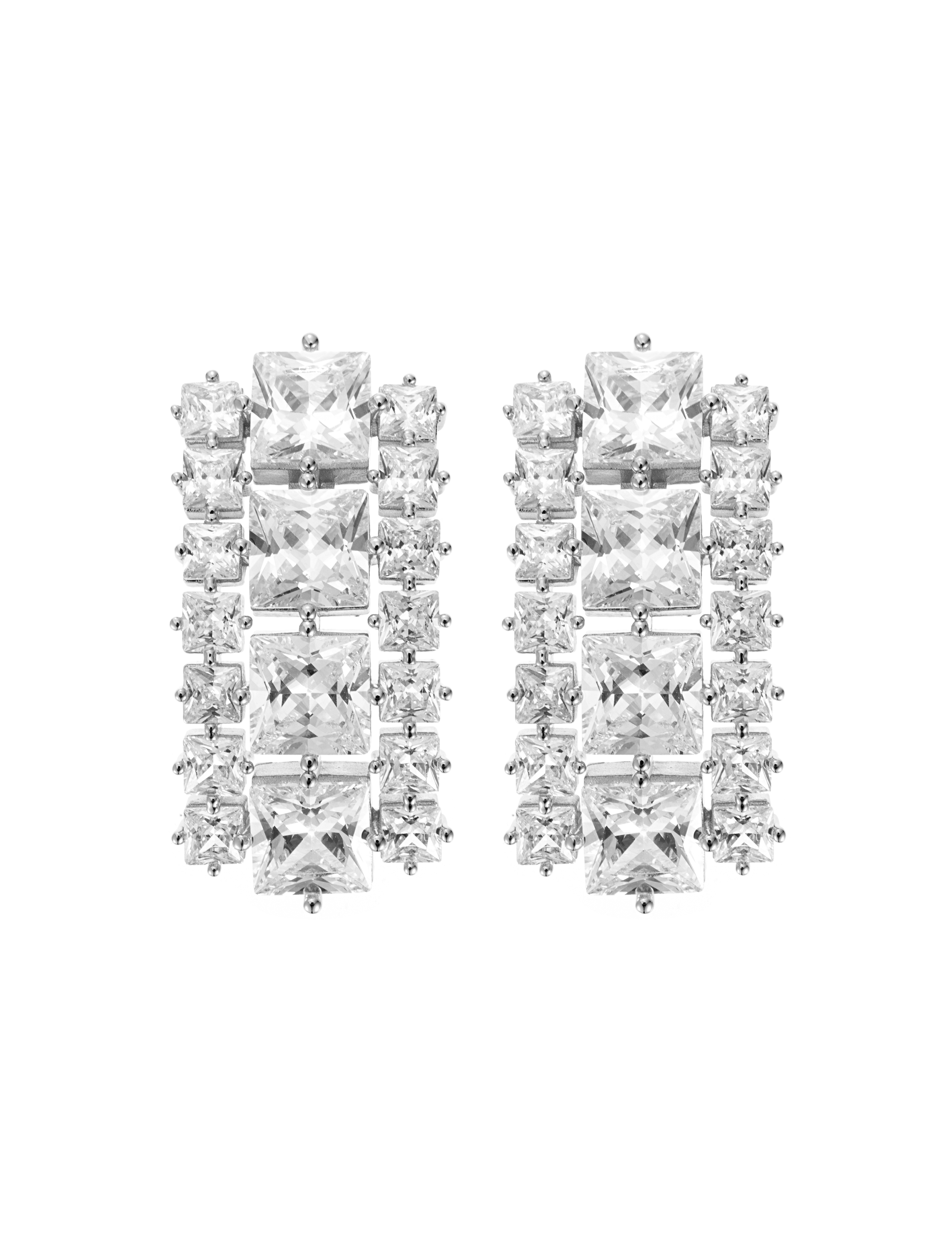 Sky Crystal Earring - Silver - By Jolima
