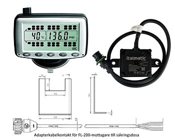 Paket, mottagare/kablage & display till lastbil