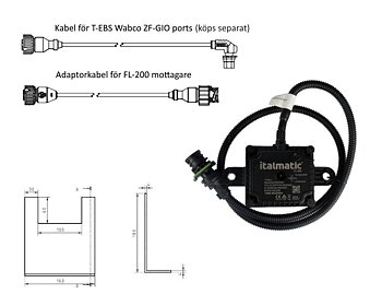 Paket, mottagare/kablage, trailer med WABCO TEBS-E