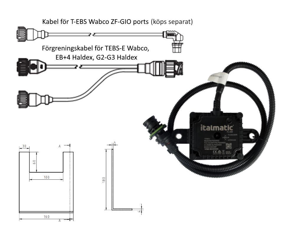 Paket, mottagare/kablage, trailer med WABCO TEBS-E - 2