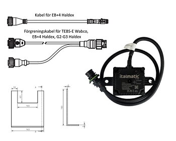 Paket, mottagare/kablage, trailer med EB+4 Haldex EBS