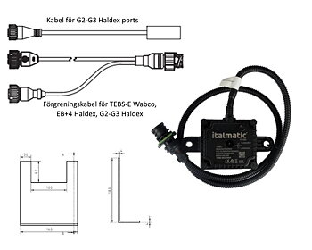 Paket, mottagare/kablage, trailer med G2-G3 Haldex EBS