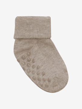 Baby Rib Sock W ABS 2-Pack Silver Mink Melange - 2