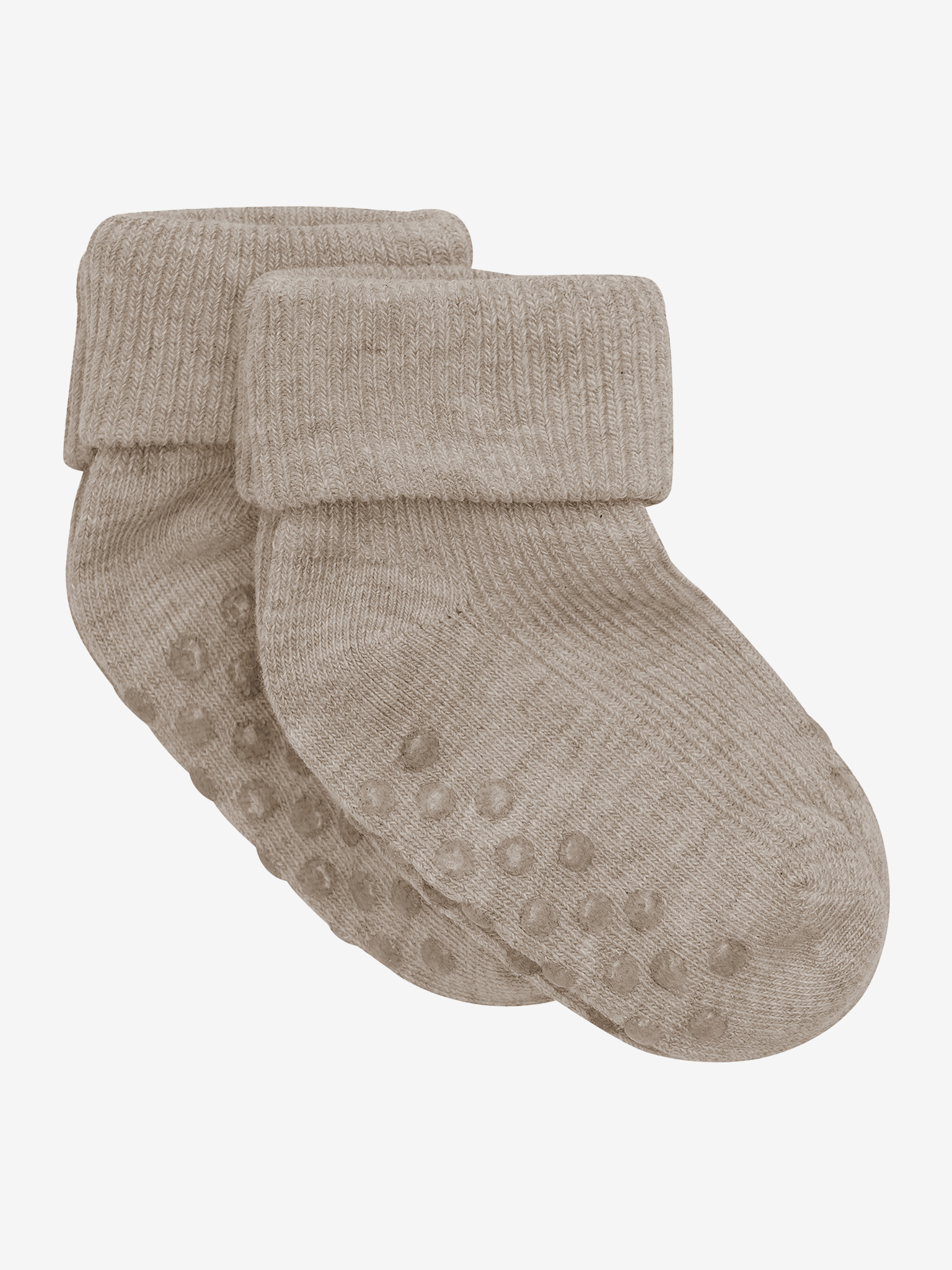 Baby Rib Sock W ABS 2-Pack Silver Mink Melange