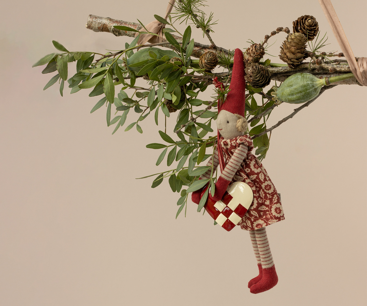 Maileg, jul, ornament, hjärta röd, liten - 2