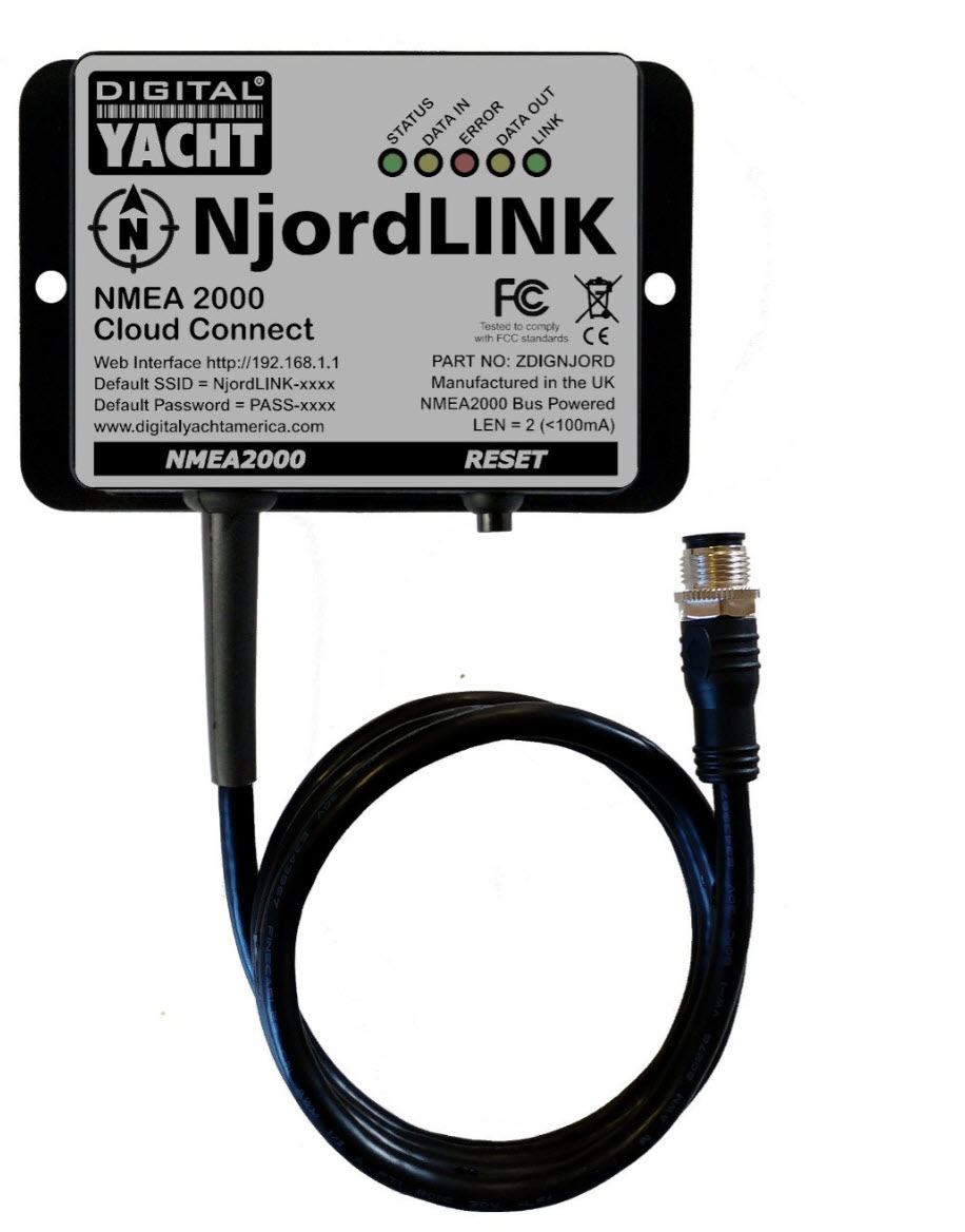 Digital Yacht NjordLINK Fjärrövervakning av din båt via  NjordCloud