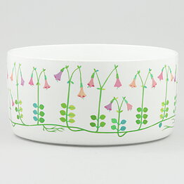Stig Lindberg (Linnea 1965) Cylinder Bowl with Flower Decor 18 cm (2)
