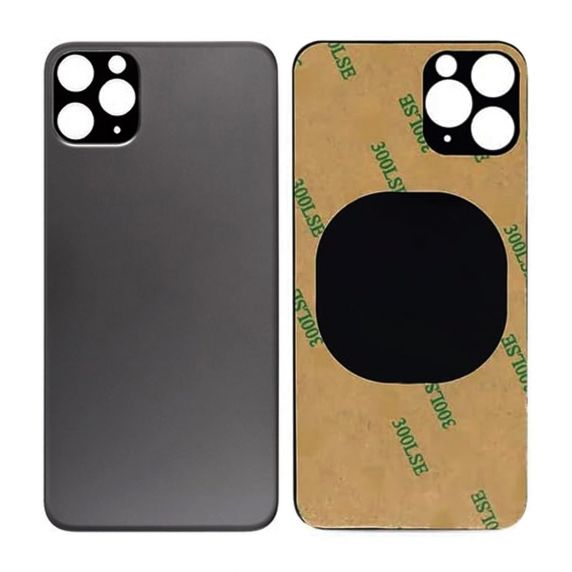 IPhone 11 Pro Max Baksida Glas med Självhäftande tejp - Svart