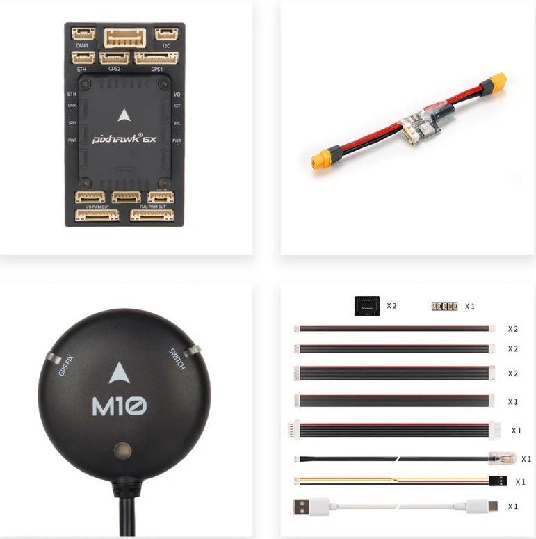 Pixhawk 6X Mini (ICM-45686), M10 GPS, PM02D
