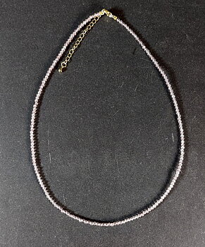 Halsband med fasetterade pärlor - Rosenkvarts