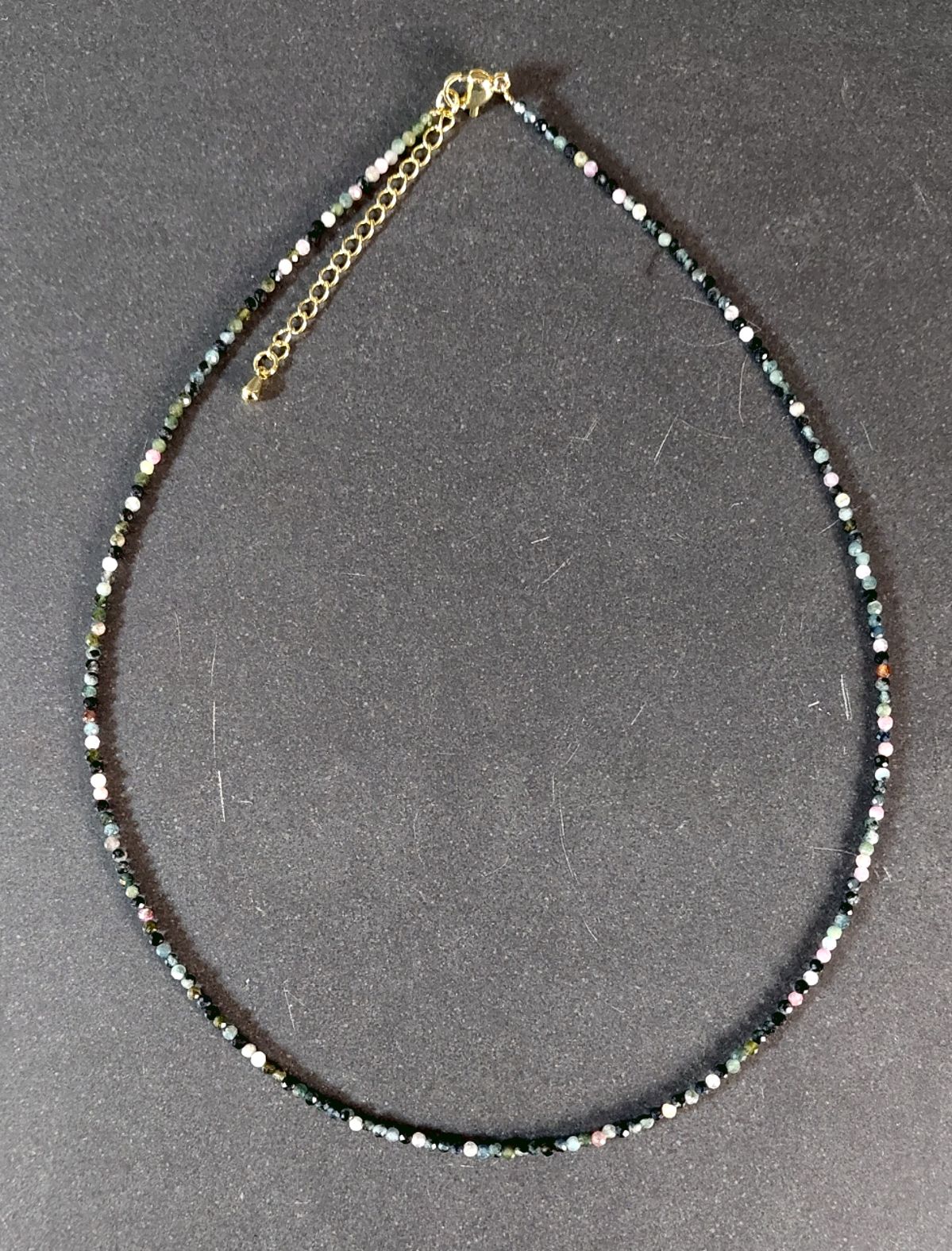Halsband med fasetterade pärlor - Turmalin - 2