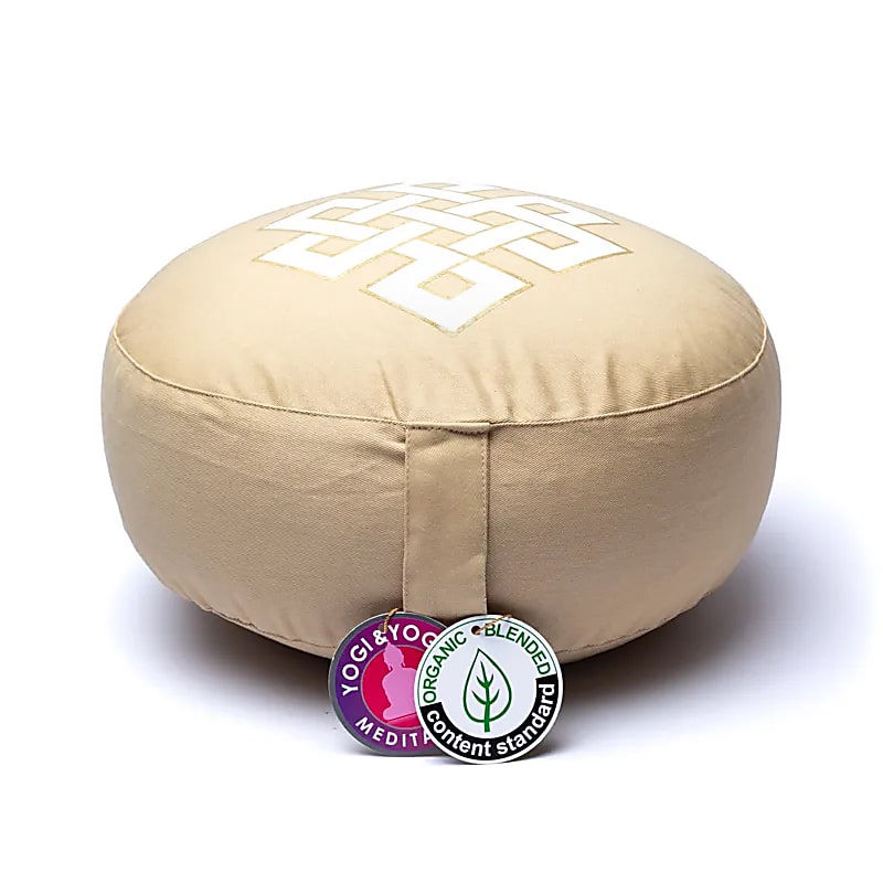 Meditationskudde infinity knot beige ekologisk bomull (OCS) - 2