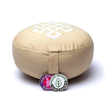 Meditationskudde infinity knot beige ekologisk bomull (OCS)