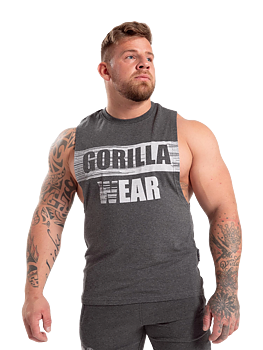 Lopez Drop Armhole Tank Top, dark grey melange