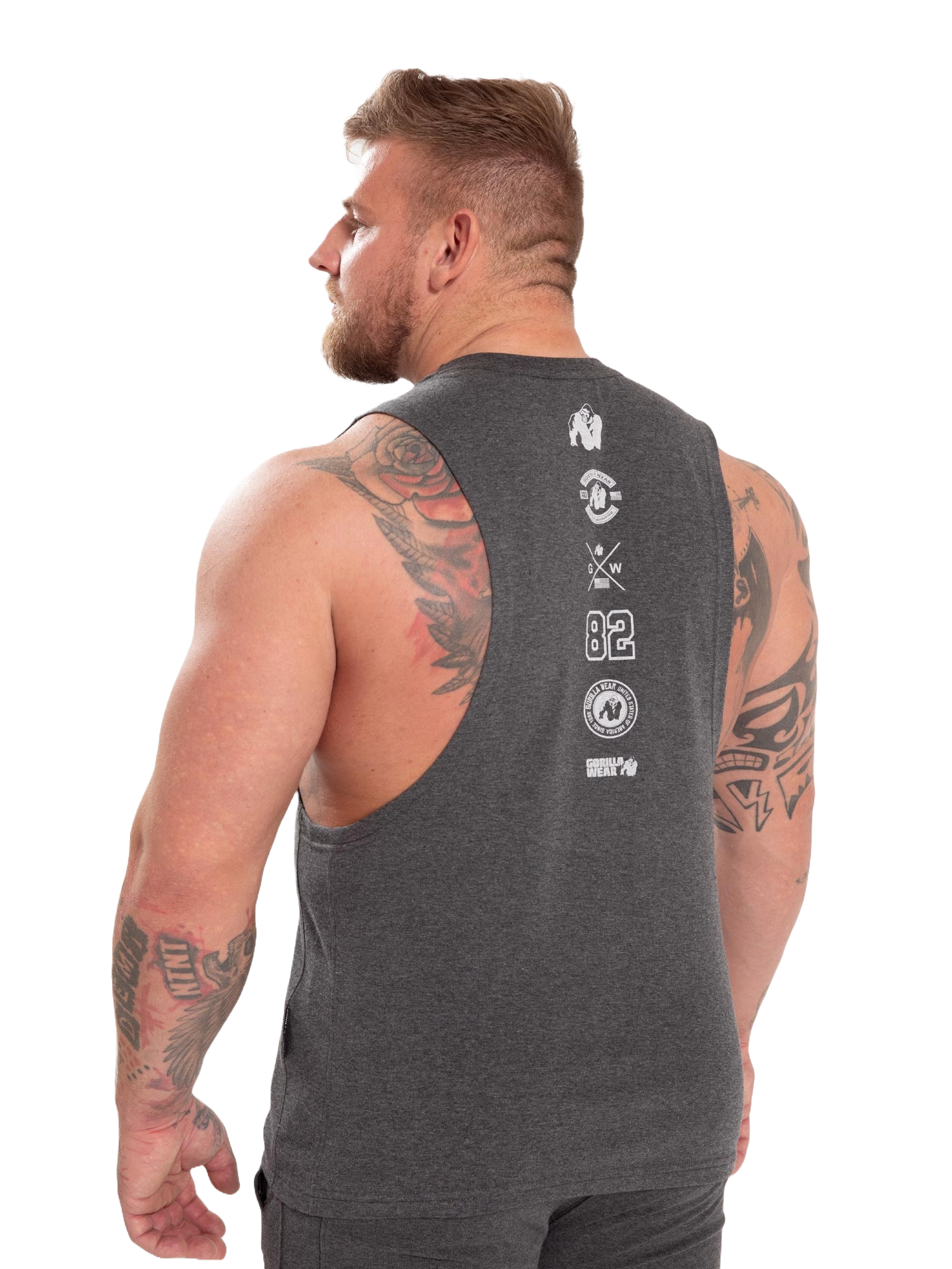 Lopez Drop Armhole Tank Top, dark grey melange - 2