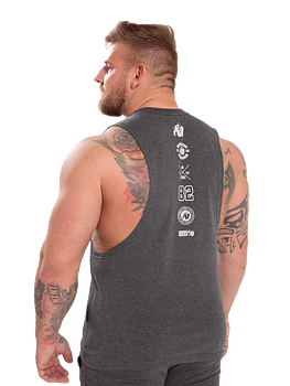 Lopez Drop Armhole Tank Top, dark grey melange