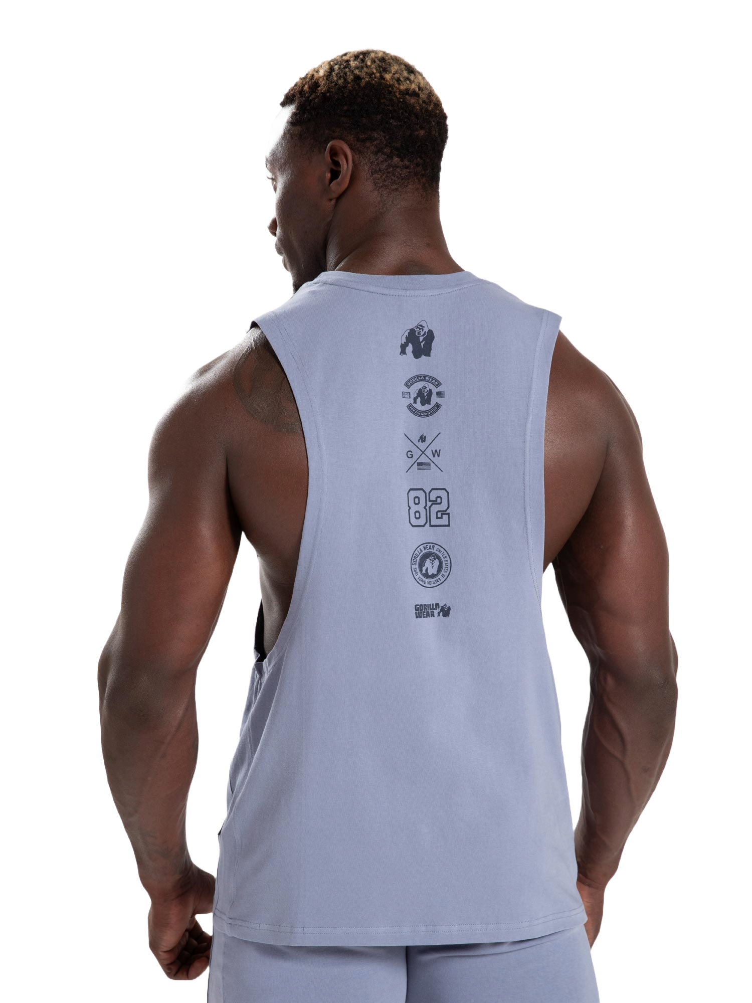 Lopez Drop Armhole Tank Top, stonewash blue - 2