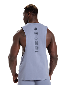 Lopez Drop Armhole Tank Top, stonewash blue