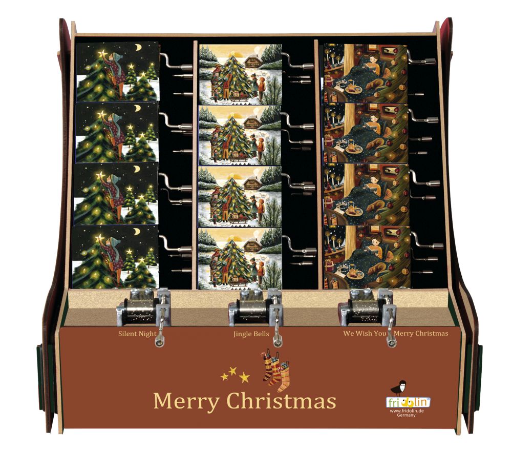 Spilledåser, Art & Music Box-display, Merry Christmas 4, med 36 stk.+3 stk. demo.